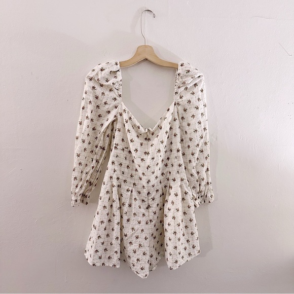 Majorelle Floral Printed Long Sleeve Romper Mini Metallic Lurex Thread - Picture 5 of 8